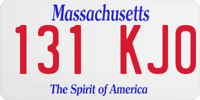MA license plate 131KJ0