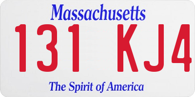 MA license plate 131KJ4