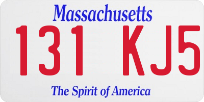 MA license plate 131KJ5