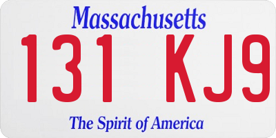 MA license plate 131KJ9
