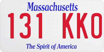 MA license plate 131KK0