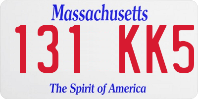 MA license plate 131KK5
