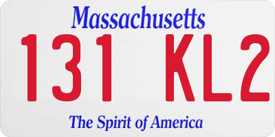 MA license plate 131KL2