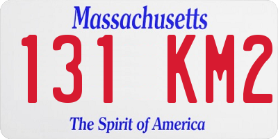MA license plate 131KM2