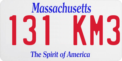 MA license plate 131KM3