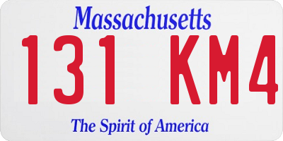 MA license plate 131KM4