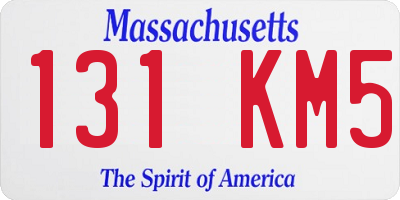 MA license plate 131KM5