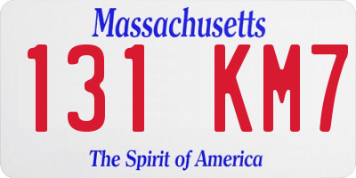 MA license plate 131KM7