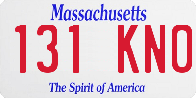 MA license plate 131KN0