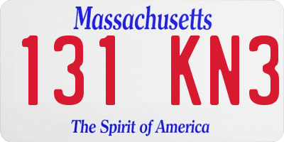 MA license plate 131KN3