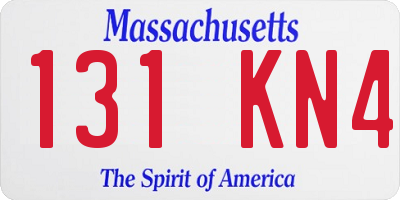 MA license plate 131KN4