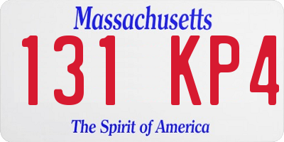 MA license plate 131KP4