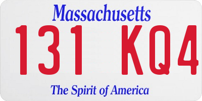 MA license plate 131KQ4