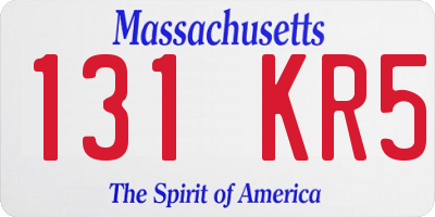 MA license plate 131KR5