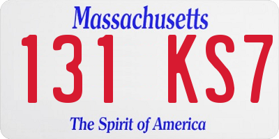 MA license plate 131KS7