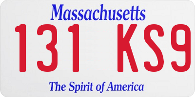 MA license plate 131KS9