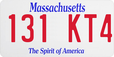 MA license plate 131KT4
