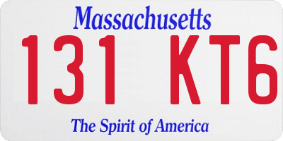 MA license plate 131KT6