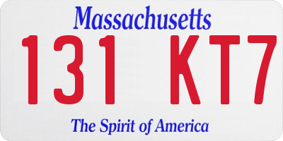 MA license plate 131KT7
