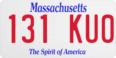 MA license plate 131KU0