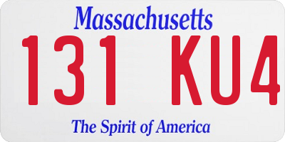 MA license plate 131KU4