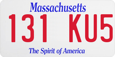 MA license plate 131KU5