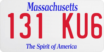 MA license plate 131KU6
