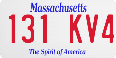 MA license plate 131KV4