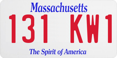 MA license plate 131KW1
