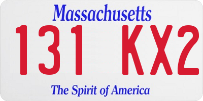 MA license plate 131KX2