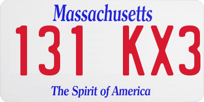 MA license plate 131KX3