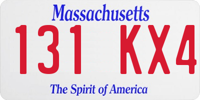MA license plate 131KX4