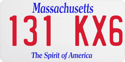 MA license plate 131KX6