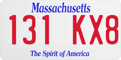 MA license plate 131KX8