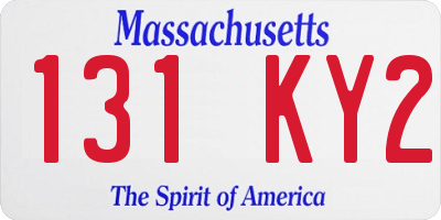 MA license plate 131KY2