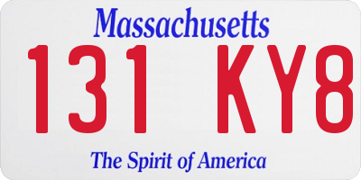 MA license plate 131KY8