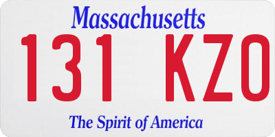 MA license plate 131KZ0
