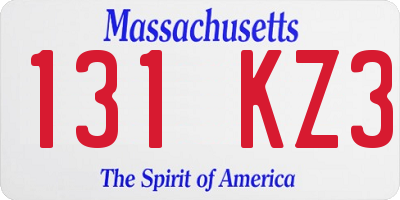 MA license plate 131KZ3