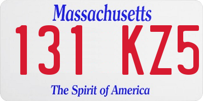 MA license plate 131KZ5