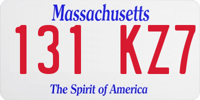 MA license plate 131KZ7