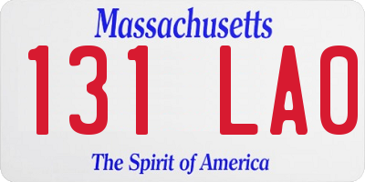 MA license plate 131LA0