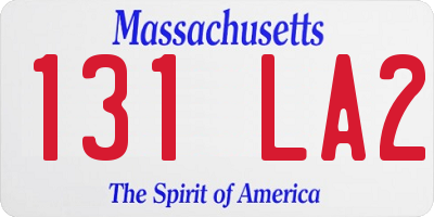 MA license plate 131LA2