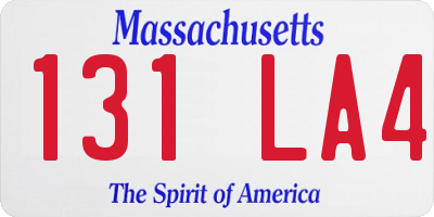 MA license plate 131LA4
