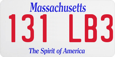 MA license plate 131LB3