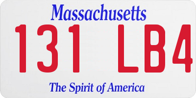 MA license plate 131LB4