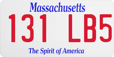 MA license plate 131LB5