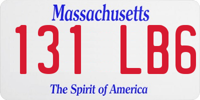 MA license plate 131LB6