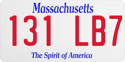 MA license plate 131LB7
