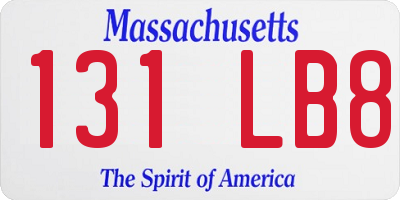 MA license plate 131LB8