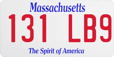 MA license plate 131LB9